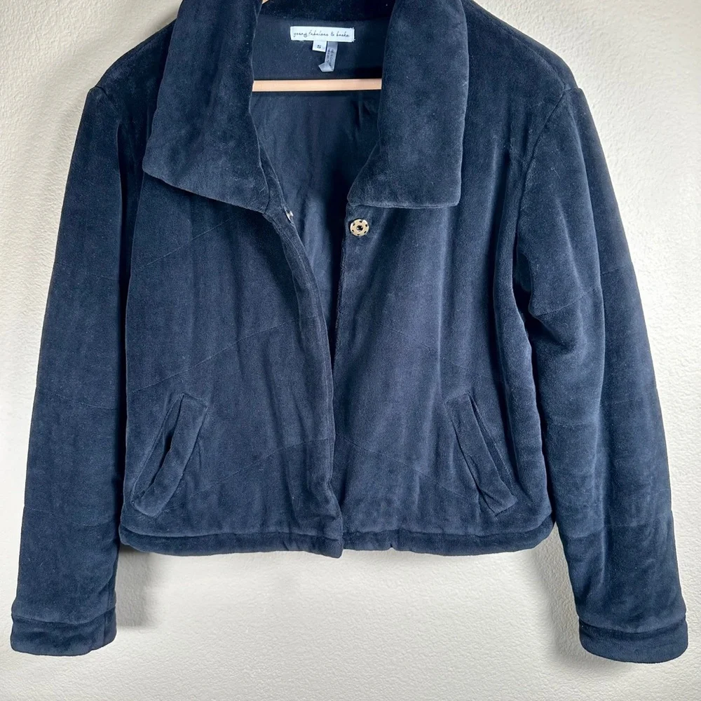 Young Fabulous & Broke FYB Velvet Velour Flurry Jacket Black - Picture 5 of 6